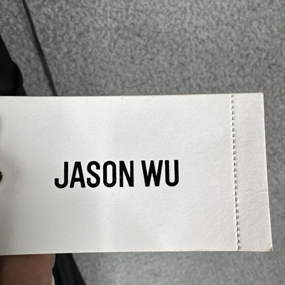 Jason Wu Black Satin Slip Dress L Midi Gown Cocktail Wedding Party Prom Glam NWT - Picture 9 of 14